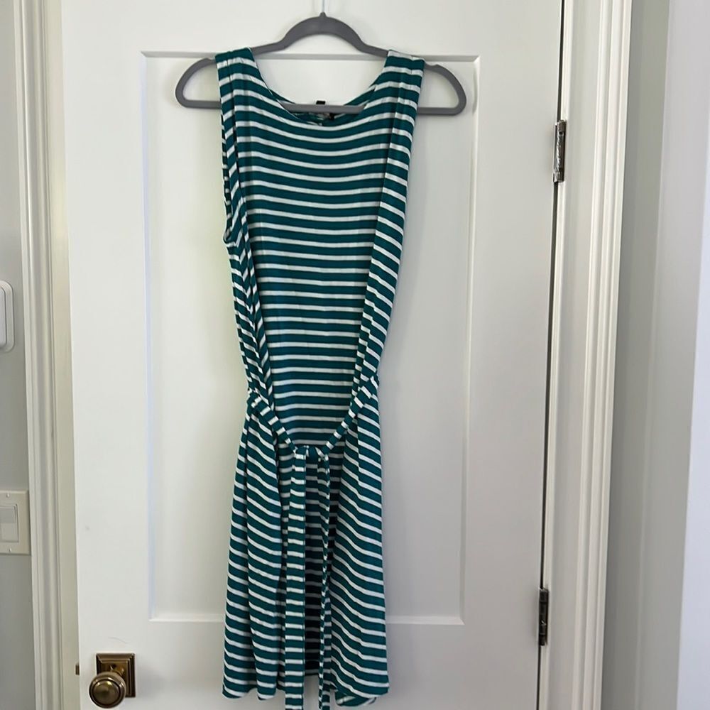 Green and white striped sleeveless swing dress from Lord & Taylor, size 1x